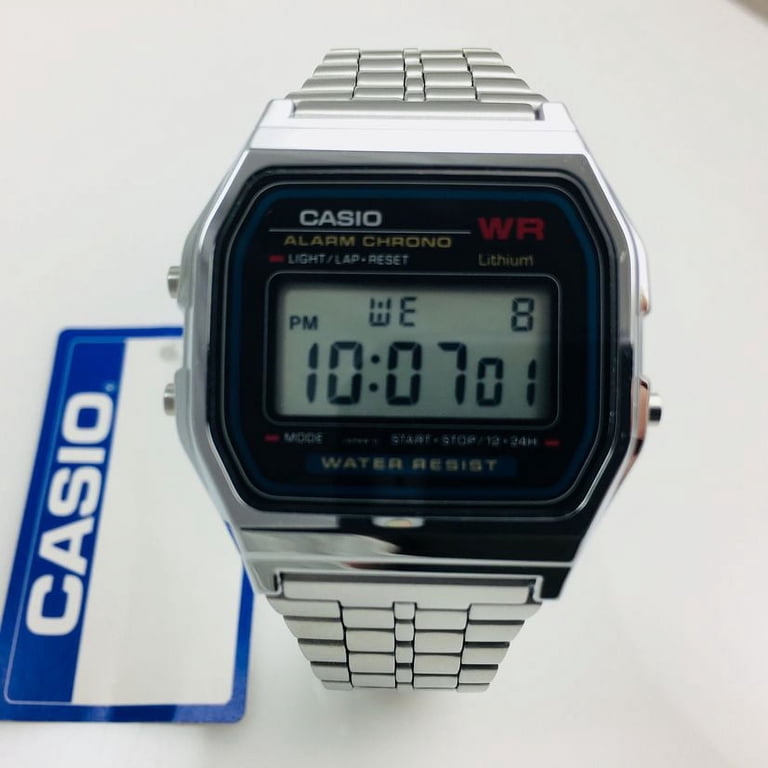 Casio, Men's Digital Watch, A159WA-N1D, Classic Steel Band