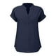 thumbnail image 5 of Vestidos Casuales Para Mujer, Blusas De Mujer De Moda Suéter de mujer de color liso de imitación de lino y lino con hombros descubiertos y cuello en V de manga corta a la moda, 5 of 5