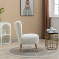 thumbnail image 3 of Armless Accent Chair with Rubber Wooden Legs, Modern Upholstered Corner Side Chair, 3 of 8