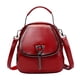 thumbnail image 3 of Mochila pequeña de piel sintética para mujer, sencilla, moderna, informal, ligera, para viajes Rojo, 3 of 9