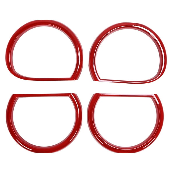 Garniture de couverture de phare de 4 pièces, remplacement d'adaptations de garniture de couverture de phare de voiture en matériau ABS pour Challenger 2015‑2021(Rouge)