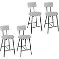 thumbnail image 6 of EastVita Modern Upholstered Bar Stools Set of 4 - Counter Height Bar Chairs with Round Seat/Back/Footrest for Kitchen Island/Dining Room/Pub - Grey, 6 of 7