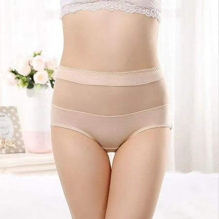 

Hunpta Womens Plus Size High Waist Sexy Panties Womens Cotton Mesh Transparent Abdominal Hip Lift Briefs Sexy Charming Breathable