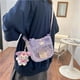 thumbnail image 3 of Bolsas de felpa Kawaii Sanrio Cinnamoroll Melody Kuromi Hello Kitty, bolso cruzado transparente de felpa, colgante de muñeca de Anime de dibujos animados, regalo, 3 of 5