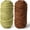 Emerald Green + Brown, variant on 2 Pack Chunky Yarn for Hand Knitting - 500g (65.6yd) Fluffy Big Twist Yarn, Soft Tubular Yarn for Bags, Baskets, Pillows, Pet Nests, DIY Crafts