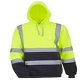 thumbnail image 2 of Hi Vis ANSI Class 3 Safety Pullover Hooded Sweatshirt Fleece Hoodie Tops Coat, 2 of 3