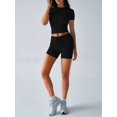 thumbnail image 6 of Womens Two Piece Lounge Sets Casual Summer Outfits 2 Piece Short Matching Clothing Set Black S, 6 of 8