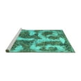 thumbnail image 2 of Ahgly Company Machine Washable Indoor Rectangle Abstract Turquoise Blue Modern Area Rugs, 2' x 3', 2 of 4