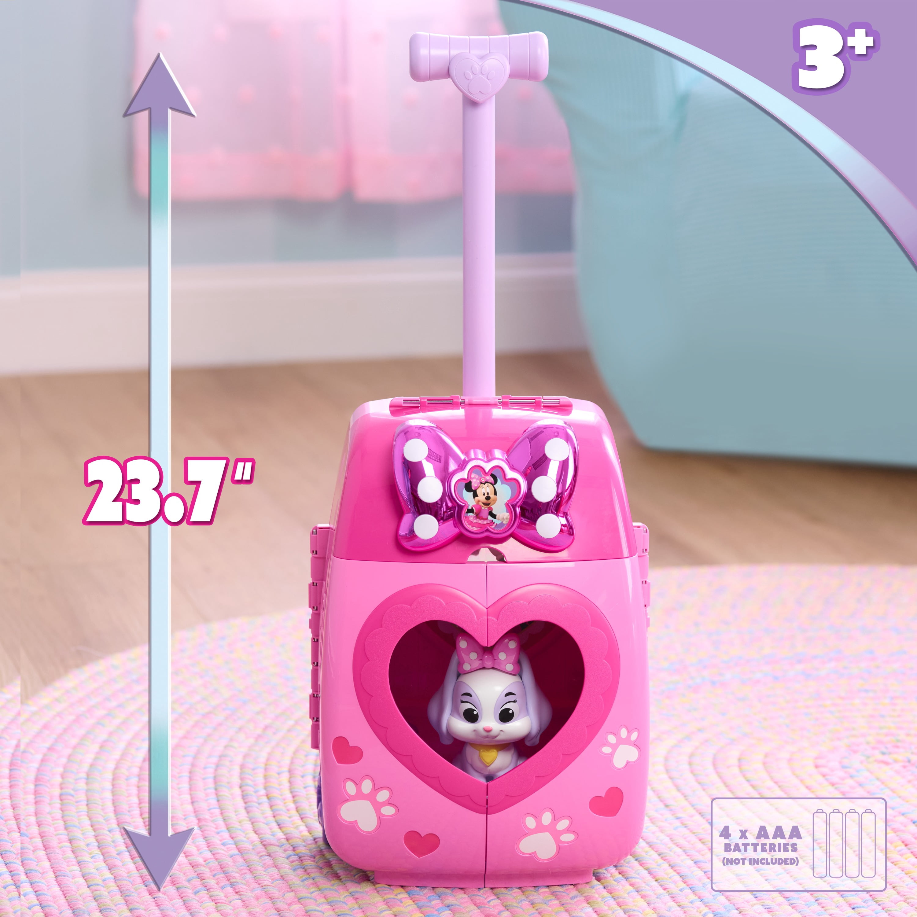 Disney Jr. Minnie Mouse Groom & Go Pet Salon Playset with Lights, Sounds, Role-Play Toy with 16 Accessories, and Cream Puff Figure, Ages 3 and up