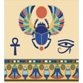 thumbnail image 3 of Egyptian Print Duvet Cover Set, Antique Historical Culture of Scarab Eye Ornaments, Decorative 3 Piece Bedding Set with 2 Pillow Shams, Calking Size, Multicolor, by Ambesonne, 3 of 3