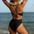 thumbnail image 3 of Guluxicc Halter Neck One Piece Swimsuit for Women Deep V Neck Plunge Floral Print Chest Cut Out Push-Up Padded Bathing Suit Beach Vacation Swimwear, 3 of 5