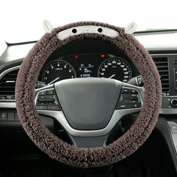 Horivan 1 Counts Winter Steering Wheel Cover, Soft Faux Mink for Warm Grip, Universal Fit for Cars SUVs Trucks, Easy Install All Season Driving Accessories