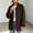 Brown, variant on Women's Fall Winter Corduroy Collar Chore Jacket Button Up Long Sleeve Multi Pocket Wear