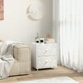 thumbnail image 2 of HOMCOM Table de Nuit, Table de Chevet avec 2 Tiroirs, Style Mi-Siècle, Blanc, 2 of 10