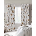 thumbnail image 2 of Brown Spring Floral Blackout Curtains for Bedroom 45 Inch Length 2 Panels Set, Flowers Leaves Elegant Pastoral Thermal Insulated Energy Saving Window Treatment Curtains Blackout Drapes 52"x45", 2 of 8