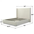 thumbnail image 5 of Jeffrey King Size Velvet Upholstered Bed Frame in Cream, 5 of 7