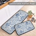 thumbnail image 5 of 2-Piece Kitchen Rugs Set Non-Slip Mats Carpet Floor for Kitchen, Bathroom (19.7"x27.6" & 19.7"x47.2") Vintage Watercolor Floral Pattern, 5 of 7
