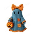 thumbnail image 2 of Lighted Vintage Patchwork Ghost Halloween Decorations,4inch Light Up Quilted Ghost Doll with Pumpkin Lantern,Halloween Decor Patchwork Ghosts Lamp,Rustic Fall Figurine Decoration, 2 of 7