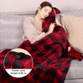 thumbnail image 4 of Royalcraft 50" x 60" Electric Blankets Heated Throw Soft Flannel Heating Blanket with 4 Hours Auto Off, 5 Years Warranty, ETL Certified, Machine Washable, Red & Black, 4 of 10
