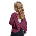 thumbnail image 2 of Y2K Tops for Girls Girls Shirts Short Sleeve Athletic Shirts Open Back Tops Active Sports Tshirts Yoga Workout Crop Tees 4-14 Years, 2 of 8
