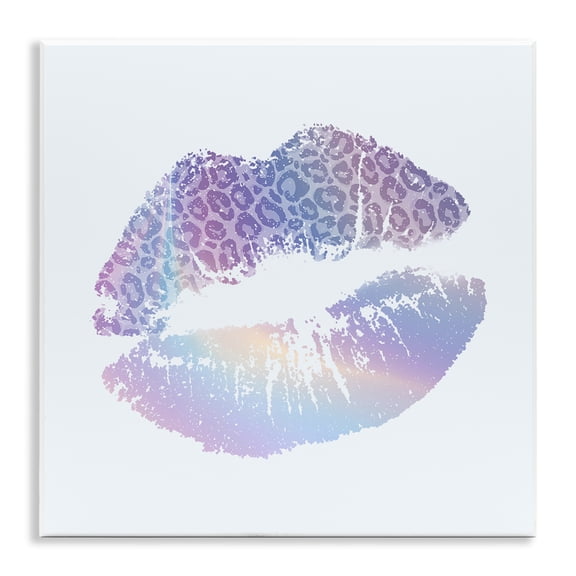 Stupell Industries Glam Patterned Kiss Fashion Painting Unframed Art Print Wall Art, 12 x 12