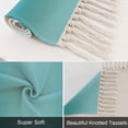 thumbnail image 6 of Teal Ombre Hallway Runner Rug 2'x5', Modern Abstract Art Farmhouse Gradient Washable Kitchen Runner Rug with Tassels, Laundry Room Rugs Woven Cotton Carpet for Bedroom Entryway Front Door, 6 of 9
