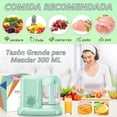 thumbnail image 2 of Procesador de Alimentos Bebe con Vapor y Licuadora de Puré, Fabricante de Alimentos para Bebés 4 en 1, Gran Capacidad, 300W (Verde), 2 of 5