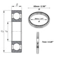 thumbnail image 4 of Unique Bargains Roulements à Billes à Rainures Profondes 6810 P0 50x65x7mm Roulements Lubrifiés Type Ouvert Ton Argenté Roue de Trottinette Planche à Roulettes, 4 of 6