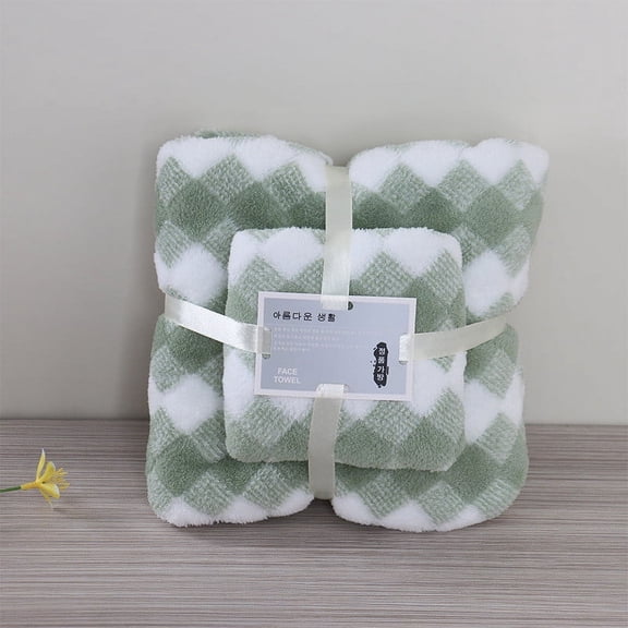 Tuvgenk Bath Towel cotton set towels bathroom Green Absorbent Quick-Dry