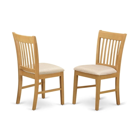 Pemberly Row Modern 35" Fabric Dining Chairs in Oak (Set of 2)