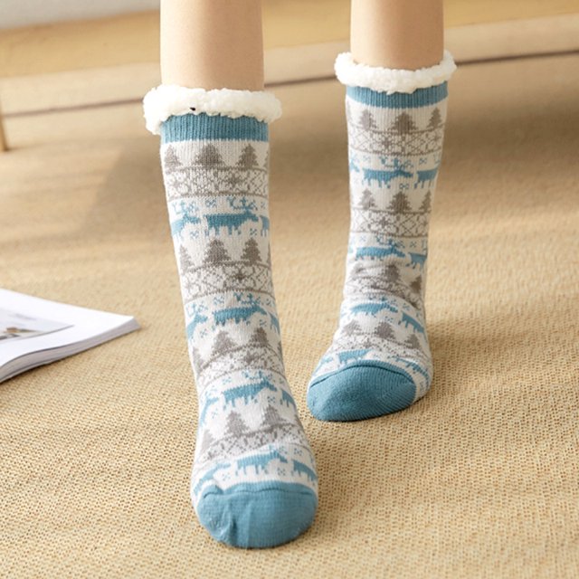 Womens Slipper Fuzzy Socks Non Slip Winter Warm Soft Fluffy Cozy Fleece Lining Home Socks,Color7