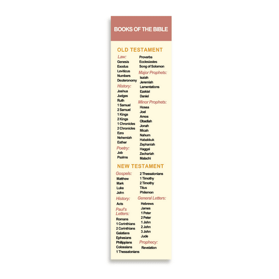 Christian Verses Bookmark | Page Marker Divider | Books of The Bible
