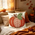 thumbnail image 2 of Halloween Ghost Pumpkin Pillow Cover, Black Cat Print, 18x18 Soft Cushion Case, Hidden Zipper, Fall Thanksgiving Decor for Sofa Home by MPOISVA, 2 of 7