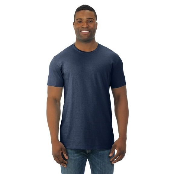 Fruit of the Loom Mens Cotton Jersey Crew T-Shirt SF45R Indigo Heather s Pack of 4