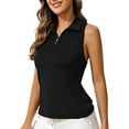 thumbnail image 2 of Workout Tank Tops Woman Quarter Zip Collared Slim Fit Sleeveless Polo Shirt Athletic Gym Tennis Golf Tanks, 2 of 7