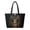 Black Reindeer Prints, variant on Christmas Snowman Pattern Quilted Tote Bag with Reinforced Seams, Large Capacity Festive Shoulder Purse for Holiday Shopping, Work Daily Use with Roomy Compartments