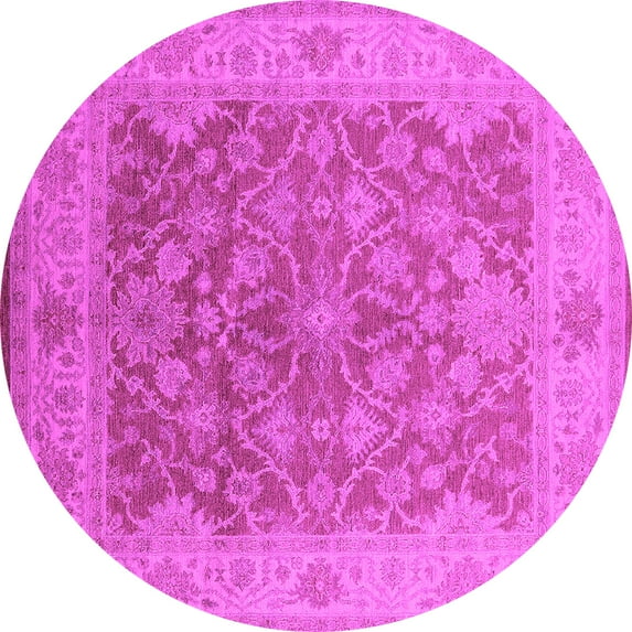 Ahgly Company Indoor Round Oriental Pink Traditional Area Rugs, 6' Round