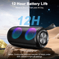 thumbnail image 3 of Portable Bluetooth Speaker, Bluetooth 5.3 Wireless Speaker, IPX7 Waterproof Outdoor Speaker, 24W Loud Stereo Sound, 12H Playtime, 7 Colorful RGB Lights for Outdoor/Home/Party, Gift Ideas, 3 of 9