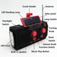 thumbnail image 5 of Cargador de radio solar de la batería de la radio 2000mAh de la emergencia de AM/FM/WB para acampar al aire libre, 5 of 9