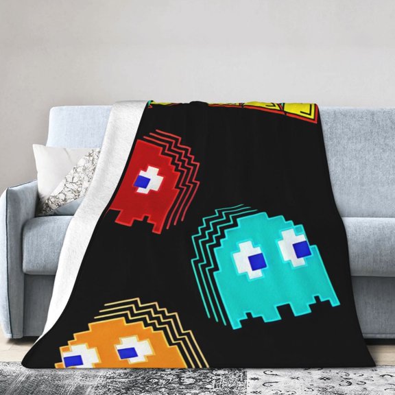 Pac Game Man Flannel Throw Blanket Super Soft Sofa Blanket Thickening Plush Fuzzy Cozy Warm Soft Blanket for Bed Couch Sofa,Kids Boys and Girls Gifts 30"X40"