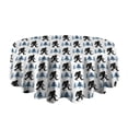 thumbnail image 5 of White Bigfoot and Pine Tree Pattern Round Tablecloth 60"x60",Wrinkle Wipeable Table Cloth for Kitchen Dining Room Picnic Patio Party, 5 of 6