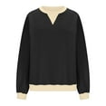 thumbnail image 3 of Womens Oversized Sweatshirt Loose Crew Neck Long Sleeve Shirts Casual Solid Color Pullover Tops Fall Clothes (Black L), 3 of 6