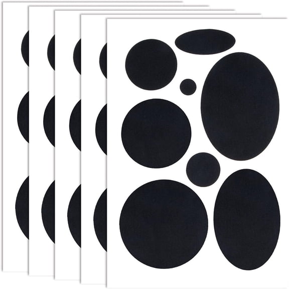 Puffer Down Jacket Repair Patch Set of 5, Black Self Adhesive Nylon Repair Patch, Tape Washable Fabric Outerwear Repair Tape for Coats Down Jackets Tents Sleeping Bags (Round)