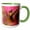 Green/White, variant on 3drose, Ruby Topaz Hummingbird, 15oz Two-tone Black Mug