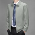 thumbnail image 6 of Jackets for Men, Lapel Collar Casual Business Jacket for Men Full Zip Front Slim Relaxed Fit Tops Fall Elegant Office Formal Coat, 6 of 7