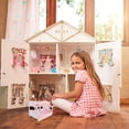 thumbnail image 4 of ColoMX 1 Juego de cama doble para niñas, muebles decorativos para casa de muñecas, muebles de dormitorio, cama de muñeca en miniatura, modelo de Mini cama, 4 of 8
