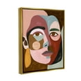 thumbnail image 3 of Stupell Industries Contemporary Abstract Face Abstract Painting Gold Floater Framed Art Print Wall Art, 3 of 6