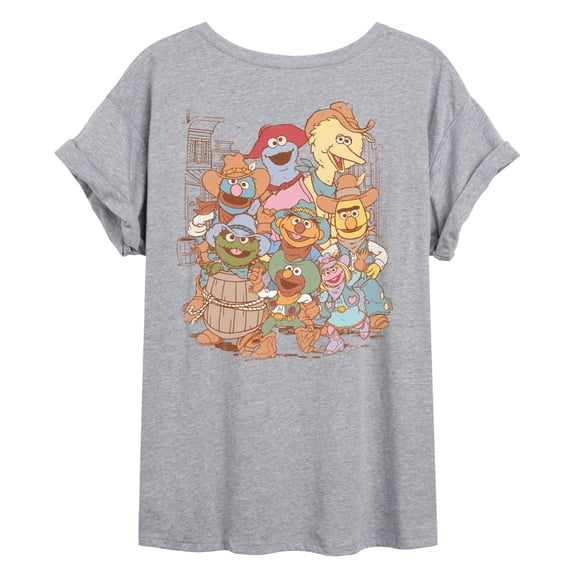 Sesame Street - Western Tonal Washed - Women's Oversized Graphic T-Shirt