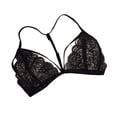 thumbnail image 2 of Sexy Women Floral Lace Bra Black Lingerie Bustier Sheer Bralette Unpadded Camis Sleepwear, 2 of 8