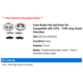 thumbnail image 2 of Front Brake Pad and Rotor Kit - Compatible with 1993 - 1998 Jeep Grand Cherokee 1994 1995 1996 1997, 2 of 2